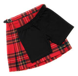 Black under uniform short with plaid skirt