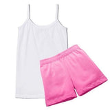 Girls Pink Playground Short and White Camisole Set - Cartwheel Ready!